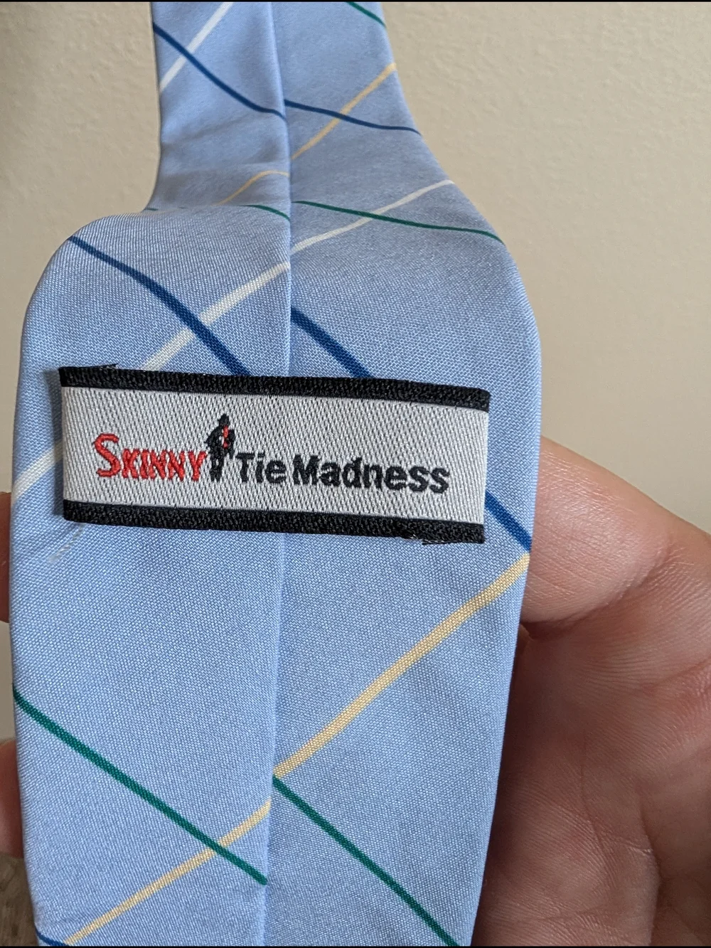 Skinny Tie Madness Cotton Tie‎ | Light Blue Plaid | Slim 2.5